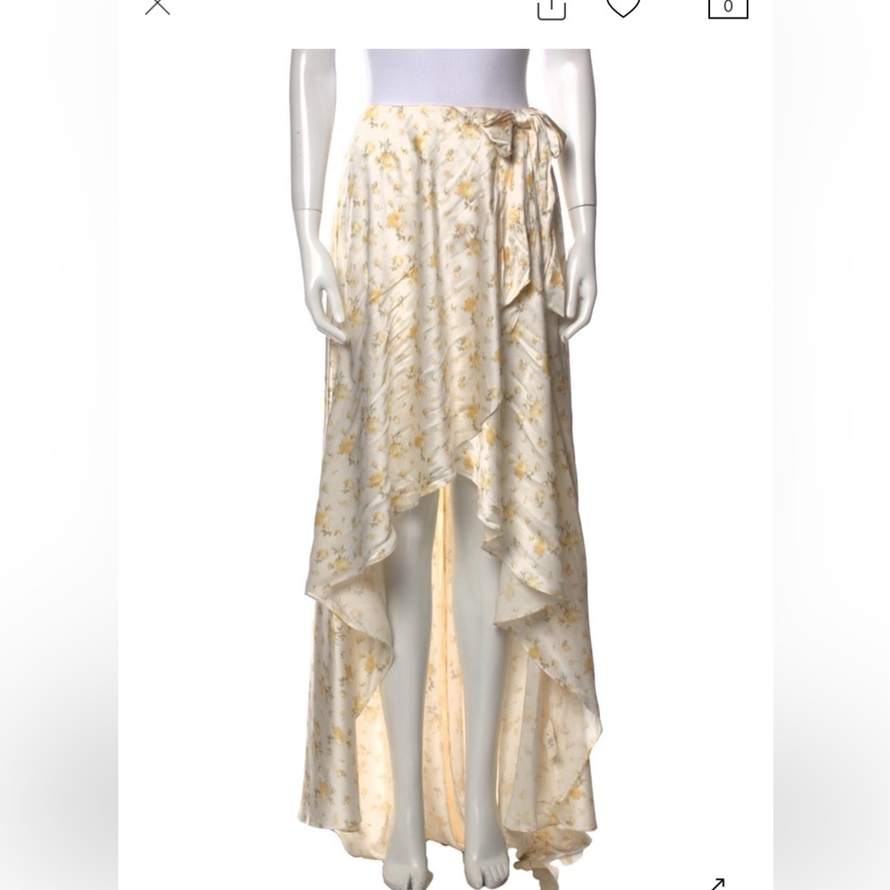 LoveShackFancy Silk Asymmetrical Skirt